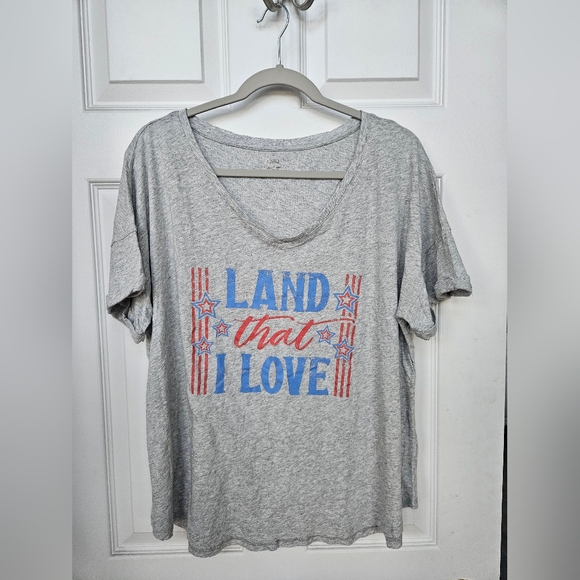 USA "Land That I Love" XL Heather Gray T-Shirt - Picture 1 of 4